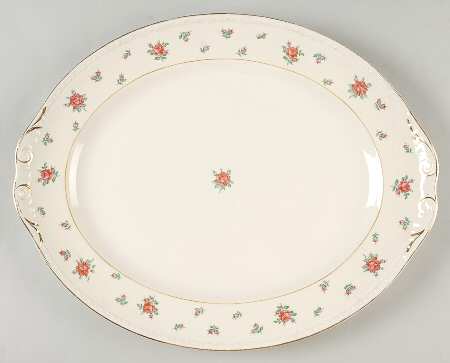 Rambler Rose 15" Oval Serving Platter
