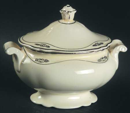 Silver Rose Patrician Silver Scroll Sugar Bowl & Lid