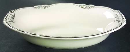 Silver Rose Patrician Silver Scroll 9" Oval Vegetable Bowl
