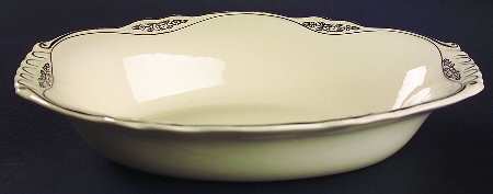 Silver Rose Patrician Silver Scroll 10" Oval Vegetable Bowl