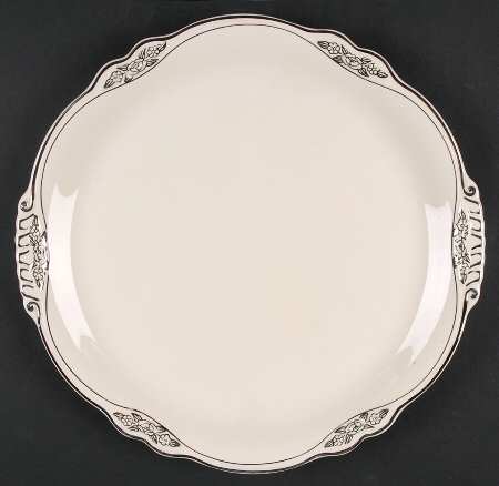 Silver Rose Patrician Silver Scroll Handled Cake Plate
