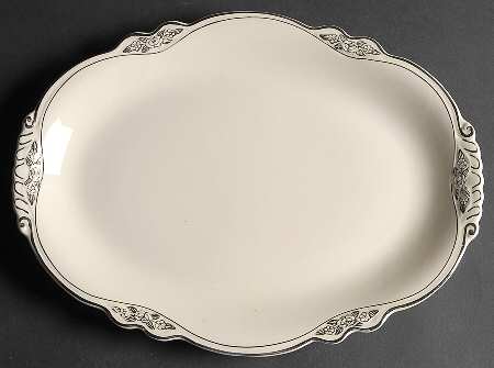 Silver Rose Patrician Silver Scroll 13" Oval Serving Platter