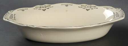 Silver Rose Patrician Silver Scroll 9" Oval Vegetable Bowl