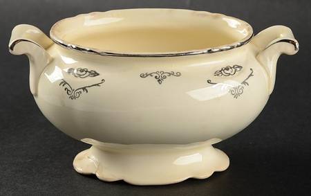 Silver Rose Patrician Silver Scroll Sugar Bowl No Lid