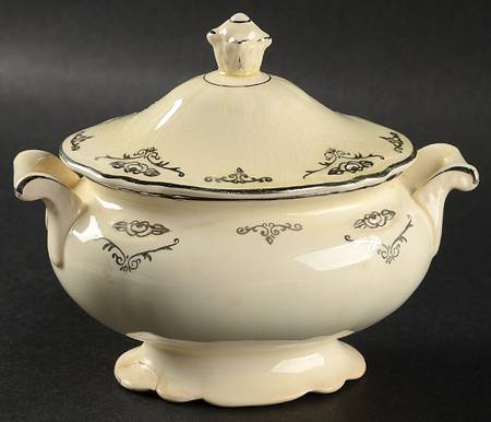 Silver Rose Patrician Silver Scroll Sugar Bowl & Lid