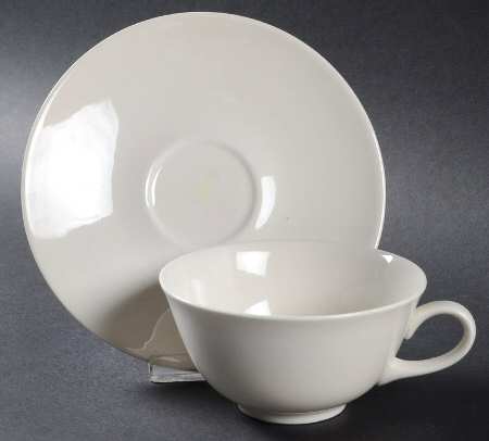 Snow White Flat Cup & Saucer Set