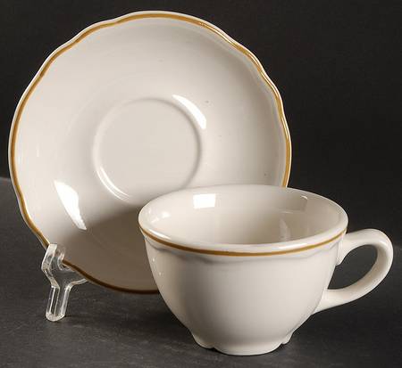 Styleline Gold Flat Cup & Saucer Set