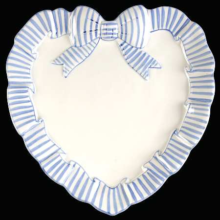 Blue Stripe Heart Shaped Tray