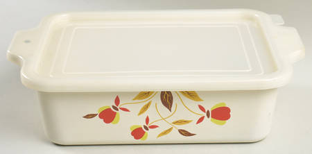Autumn Leaf 3 Quart Metal Rectangular Baker with Plastic Lid