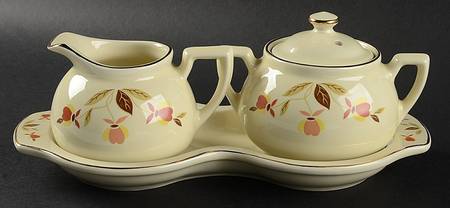 Autumn Leaf Boston Creamer & Sugar w/Tray Set