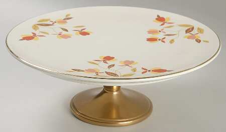 Autumn Leaf Plate Cake with Metal Candlestick Base