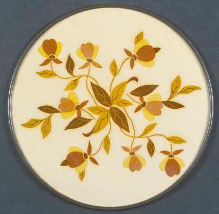 Autumn Leaf Metal Back Round Hot Pad