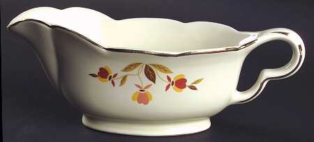 Autumn Leaf Ruffled D Gravy Boat