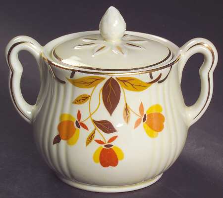 Autumn Leaf Rayed Sugar Bowl & Lid