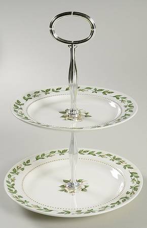 Cameo Rose 2-Tiered Serving Tray (Salad & Bread/Butter Plate)
