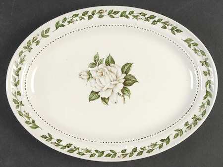 Cameo Rose 11" Oval Serving Platter by Hall