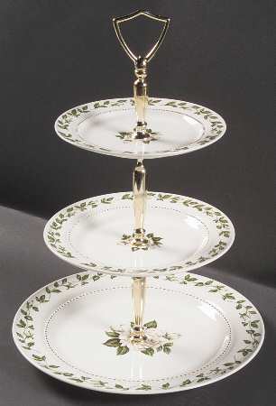Cameo Rose 3-Tiered Serving Tray (DP, SP, BB)