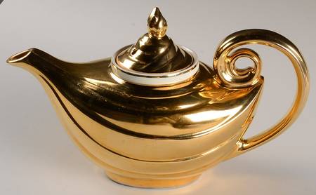 Golden Glo Aladdin Teapot & Lid w/Infuser