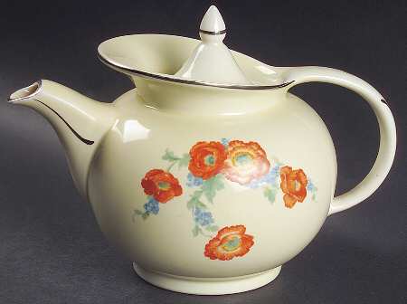 Orange Poppy Windshield Teapot & Lid