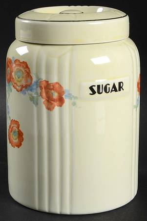 Orange Poppy Radiance Sugar Canister & Lid