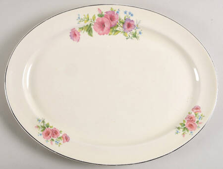 Pastel Morning Glory 13" Oval Serving Platter