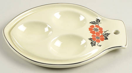 Red Poppy (Platinum Ring) Spoon Rest/Holder (Holds 3 Spoons)