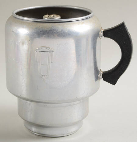 Red Poppy (Platinum Ring) Metal Drip with Handle for Coffee Pot