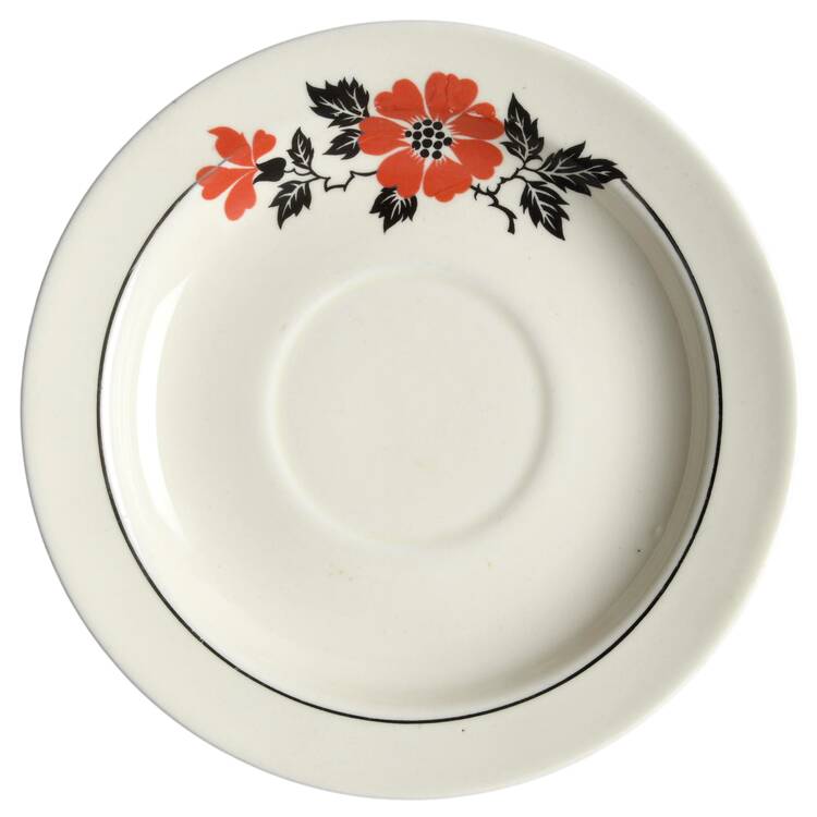 Red Poppy (Platinum Ring) Saucer for Footed Cup