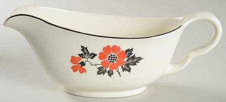 Red Poppy (Platinum Ring) Gravy Boat