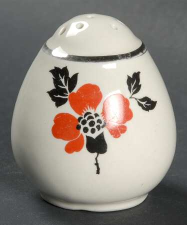 Red Poppy (Platinum Ring) Teardrop Shape Salt Shaker