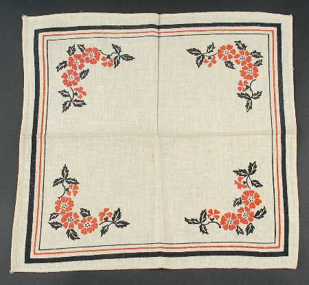 Red Poppy (Platinum Ring) Linen Napkin