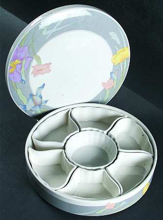 Fantasia 7-Piece Lazy Susan with Ceramic Base and Lid by Hankook