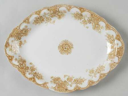 Victoria Tan 11" Oval Serving Platter by Upper Hanley