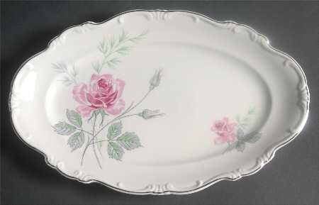 Enchanted Rose Pink 13" Oval Serving Platter by Home Arts