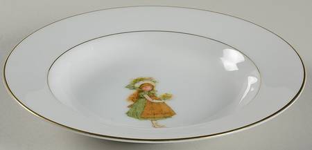 Green Girl Rim Soup Bowl