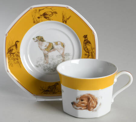 Chasse Yellow Breakfast Cup & Saucer Set