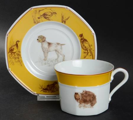 Chasse Yellow Breakfast Cup & Saucer Set