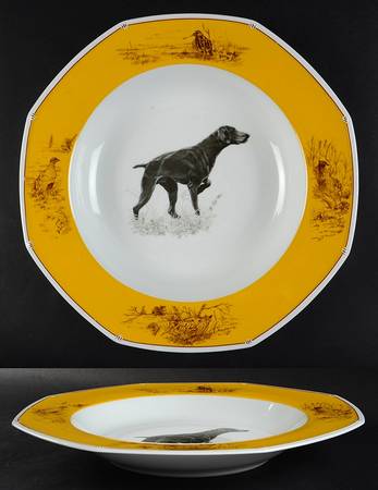Chasse Yellow Deep Round Platter
