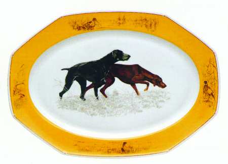 Chasse Yellow 19" Oval Serving Platter