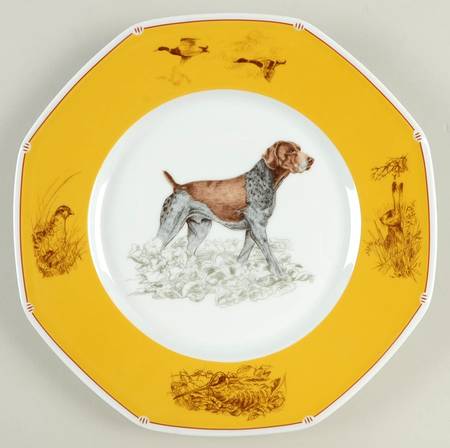 Chasse Yellow Dinner Plate