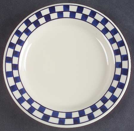 Blue Checks Salad Plate