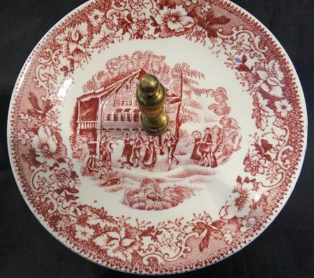 Avon Cottage Pink Bon Bon with Center Handle