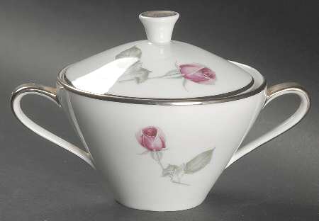 American Beauty (Platinum Trim, Sissi) Sugar Bowl & Lid