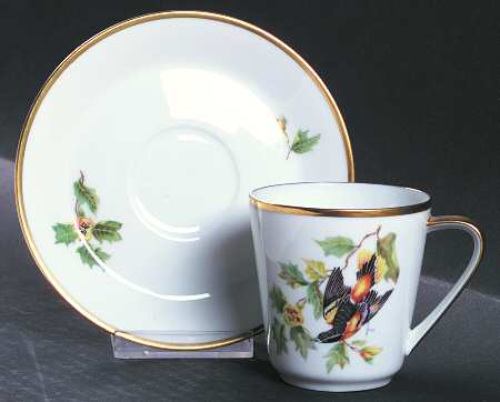 Audubon Bird Flat Cup & Saucer Set