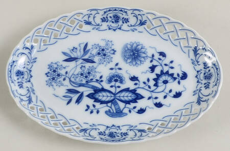 Blue Onion Silver Tray