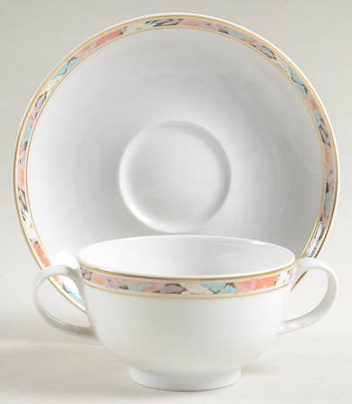 Bologna Footed Cream Soup Bowl & Saucer Set