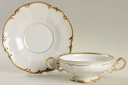 Brighton Footed Cream Soup Bowl & Saucer Set