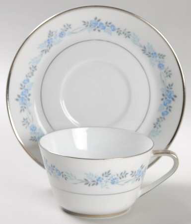 Chambray Flat Cup & Saucer Set