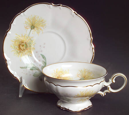The Chrysanthemum Footed Cup & Saucer Set