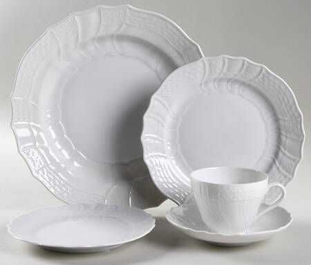Dresden All White 5 Piece Place Setting